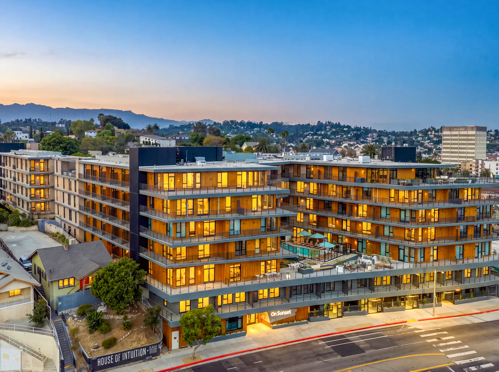 Exterior - Street Level Evening View